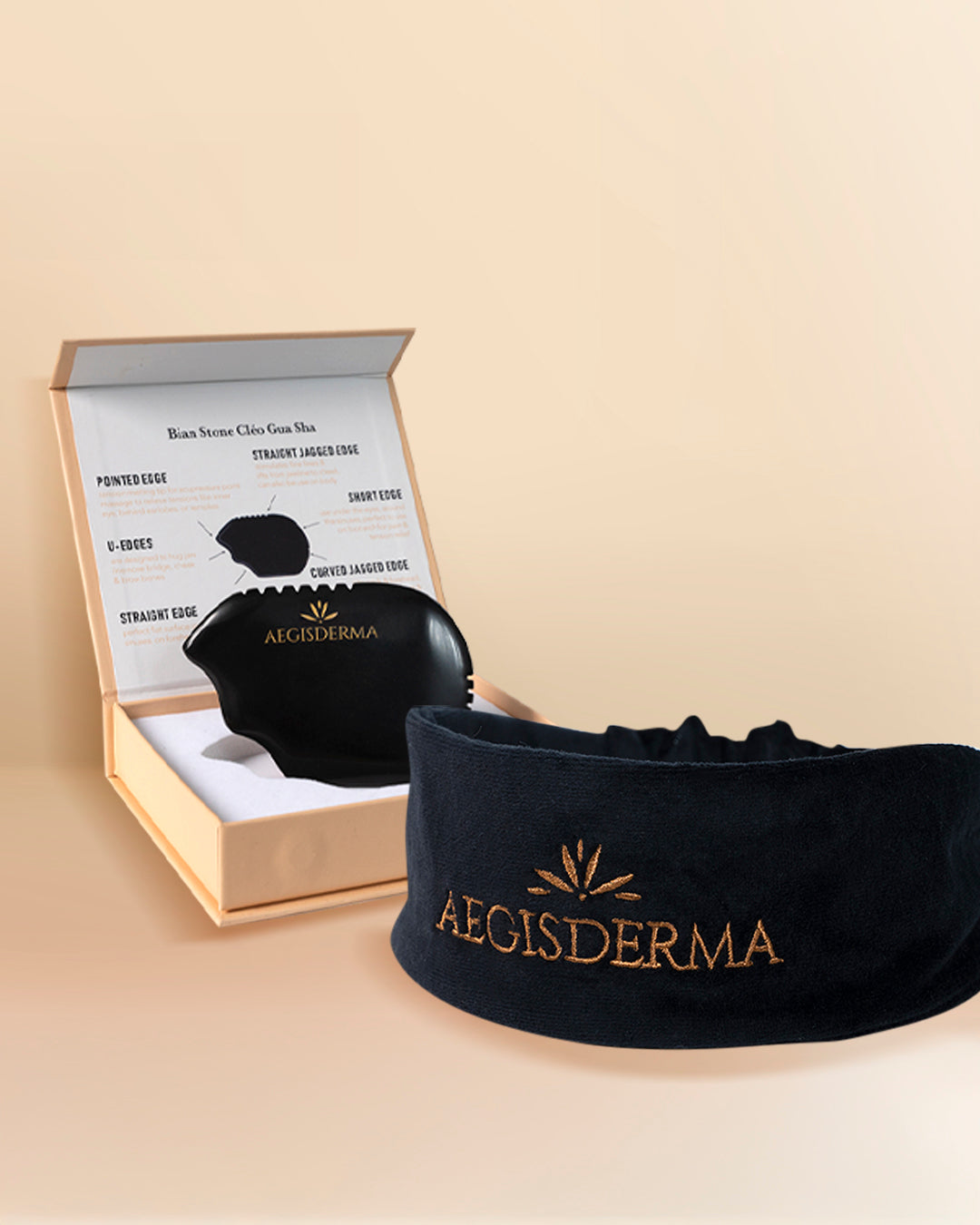 Gua Sha + Skincare Headband Set